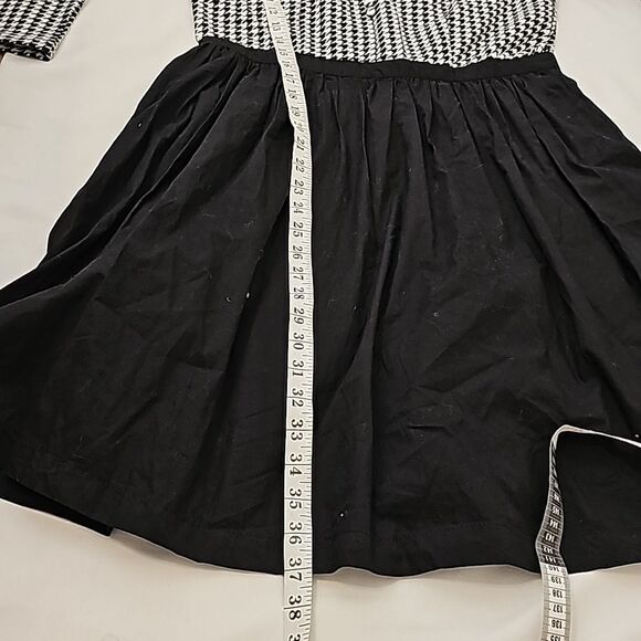 Modcloth dress retro houndstooth black and white size large - Picture 4 of 7